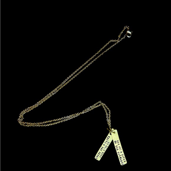 Gold necklace YOU ARE A CHILD OF THE UNIVERSE NO LESS THAN THE TREES & THE STARS - Picture 1 of 6